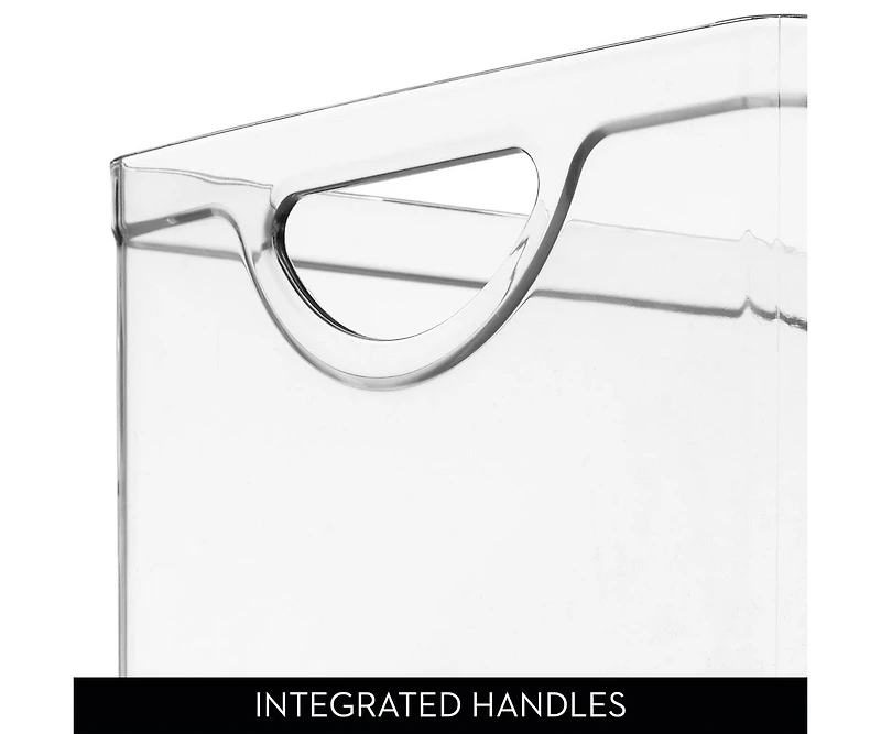 iDesign Stackable Pantry Storage Bin with Handles, Set of 2, Clear