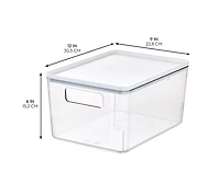 iDesign Pantry Bin with Removable Lid for Kitchen, Set of 6, Clear/White