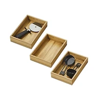 iDesign Acacia Wood Kitchen Drawer Organizer - Set of 3