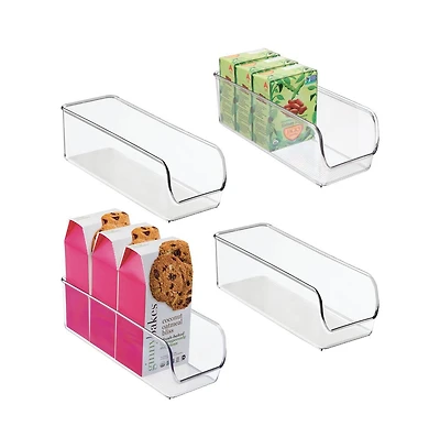 iDesign Narrow Pantry Bin for Kitchen Storage - Set of 4 - Clear
