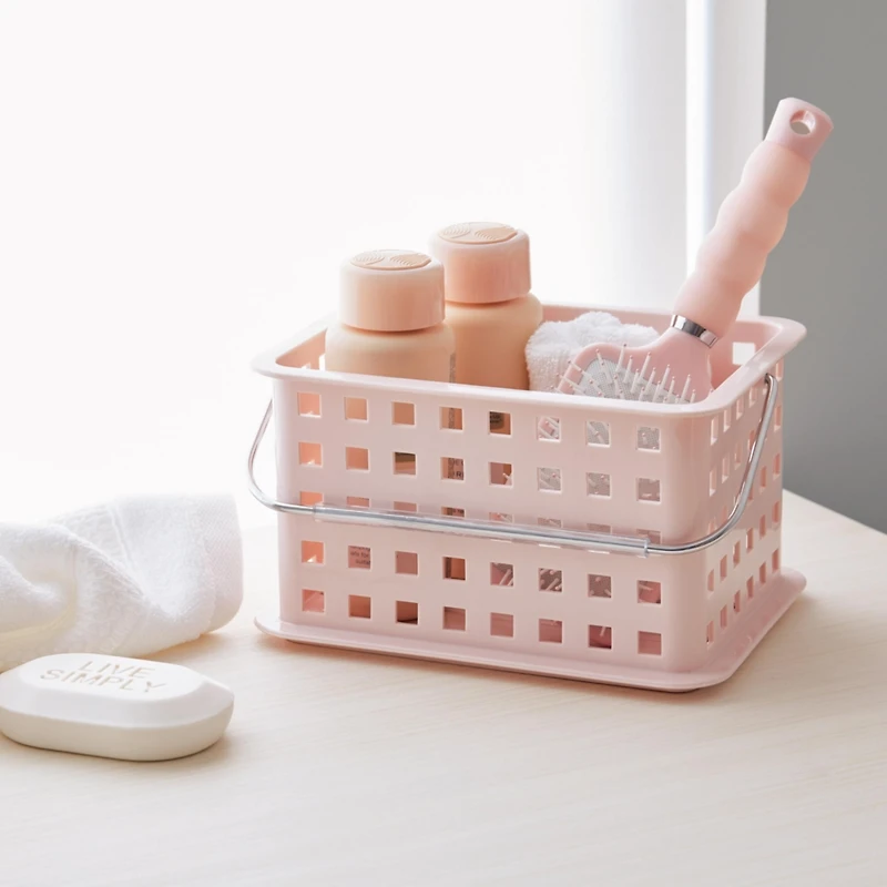 iDesign Small Stackable Shower Caddy Basket, Set of 3, Pink, Made in Usa