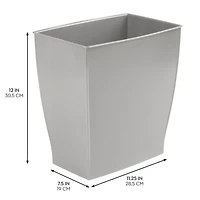 iDesign Small Rectangular Bathroom Trash Cans - Set of 2 - Gray - Made in Usa