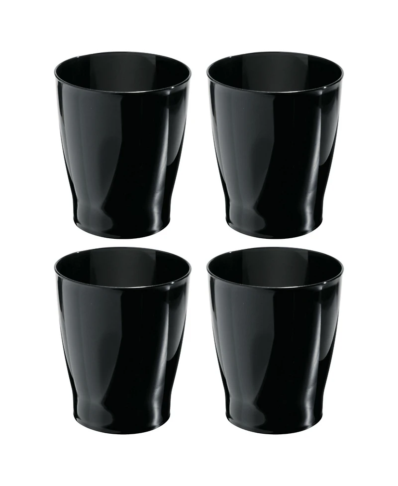 iDesign Small Round Plastic Bathroom Trash Can - Set of 4 - Made in Usa