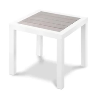 Meridian Furniture Nizuc Grey Wood Look Accent Paneling Outdoor Patio Aluminum End Table
