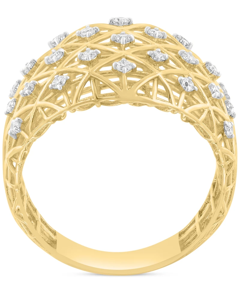 Effy Diamond Lattice Openwork Statement Ring (1/4 ct. t.w.) in 14k Gold