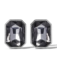Jessica Simpson Faceted Gemstone Stud Earrings in Smoke Grey