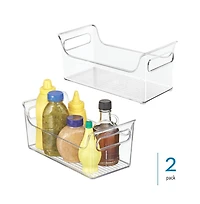 iDesign Plastic Condiment Organizer with Handles, Set of 2, Clear, Made in Usa