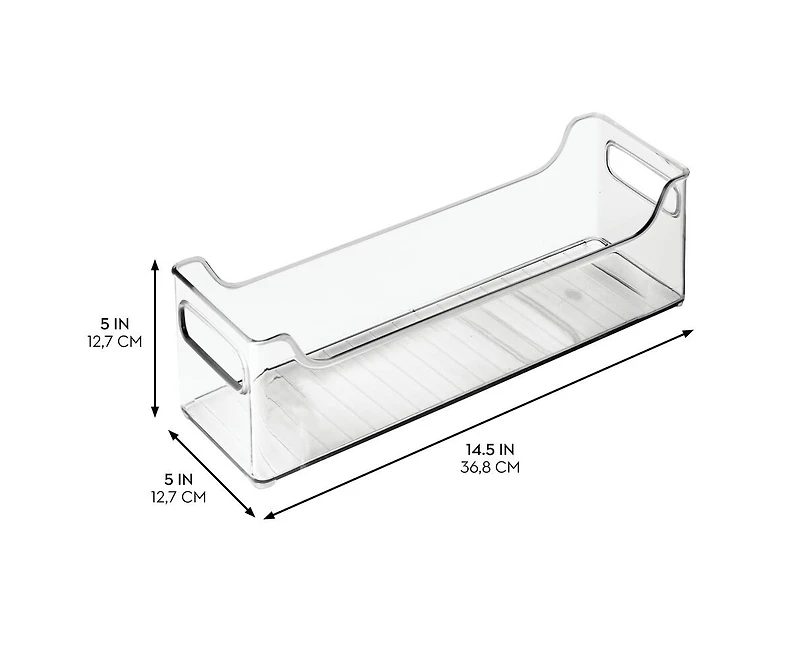 iDesign Stackable Plastic Pantry Bin with Handles, Set of 4, Clear, Made in Usa