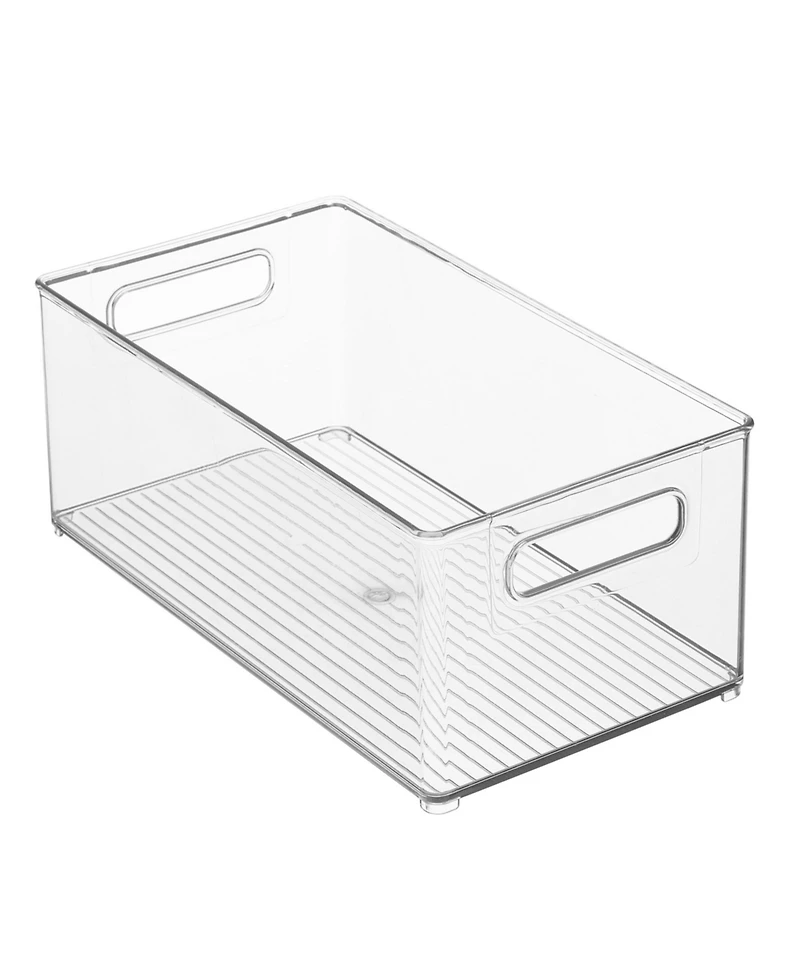 iDesign Plastic Stackable Fridge Bin with Handles, Set of 2, Clear, Made in Usa