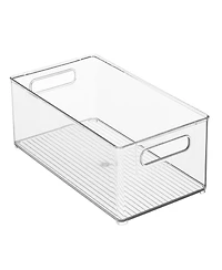iDesign Plastic Stackable Fridge Bin with Handles, Set of 2, Clear, Made in Usa