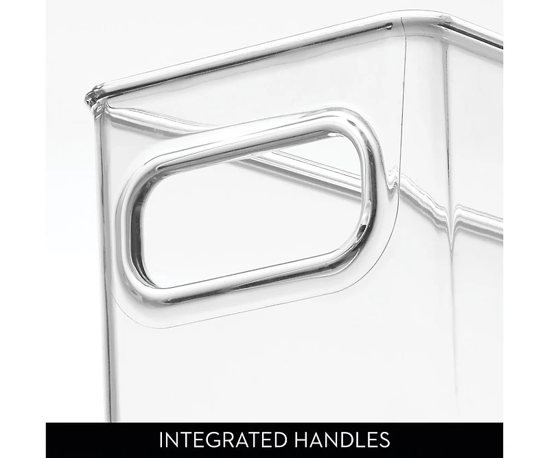 iDesign Plastic Stackable Fridge Bin with Handles, Set of 3, Clear, Made in Usa