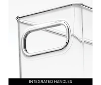 iDesign Plastic Stackable Fridge Bin with Handles, Set of 3, Clear, Made in Usa
