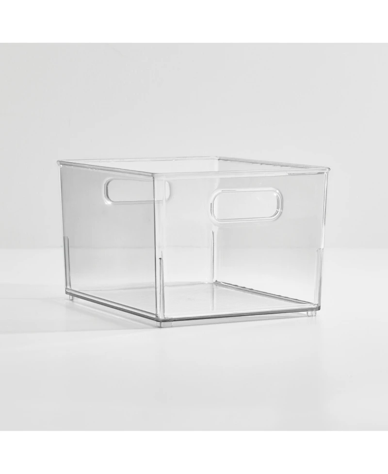 iDesign Small Stackable Bathroom Storage Bin - Set of 2 - Clear - Made in Usa