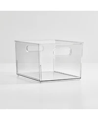 iDesign Small Stackable Bathroom Storage Bin - Set of 2 - Clear - Made in Usa