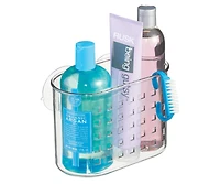 iDesign Small Suction Shower Basket for Bathroom, Set of 2, Clear, Made in Usa