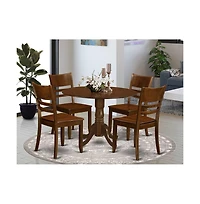 East West Furniture 5 Pc with 2 drop leaves and 4 Wood Kitchen Chairs in Espresso