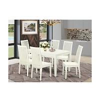 East West Furniture Dining Room Set Linen White