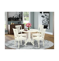 East West Furniture Dining Room Set Linen White