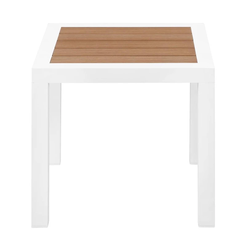 Meridian Furniture Nizuc Wood Look Accent Paneling Outdoor Patio Aluminum End Table