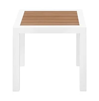 Meridian Furniture Nizuc Wood Look Accent Paneling Outdoor Patio Aluminum End Table
