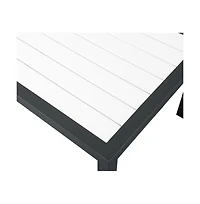 Meridian Furniture Nizuc White Wood Look Accent Paneling Outdoor Patio Aluminum End Table