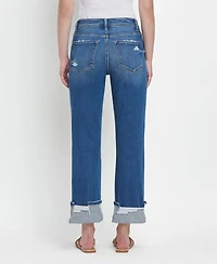 Vervet Women's High Rise Cuffed Straight Jeans