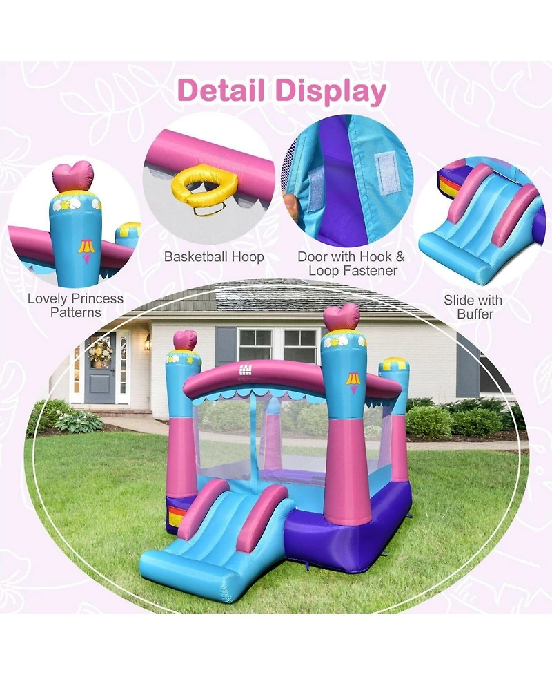 Akiudex Inflatable Water Slide Park with Climbing Wall Splash Pool and Ball Pit