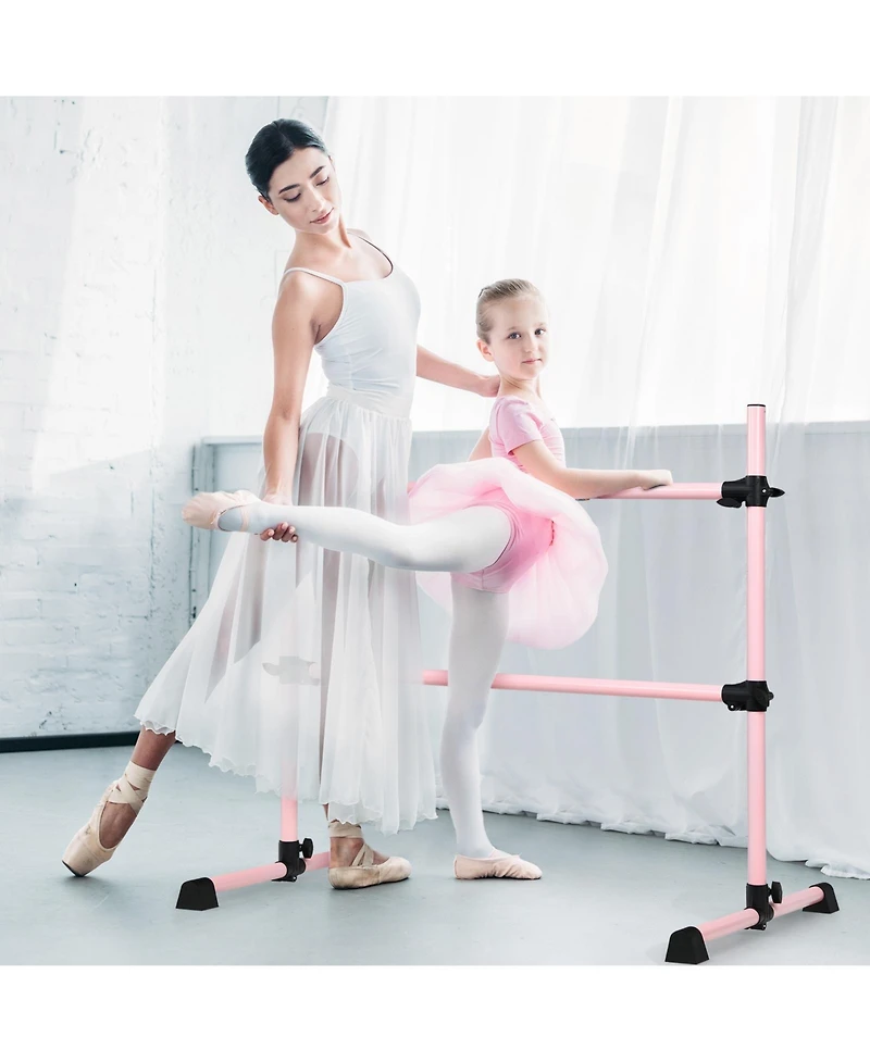 Akiudex Adjustable Freestanding Double Ballet Barre for Home or Studio