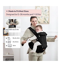 BabbleRoo Kids Carrier 6 1 with Hip Seat, Comfy & Adjustable Kangaroo Rose