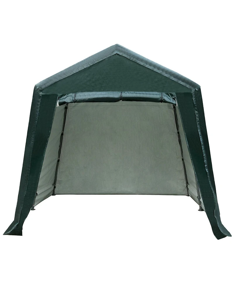 Akiudex Outdoor Carport Shed with Sidewalls and Waterproof Ripstop Cover - 8 x 14 Feet