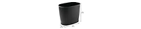 iDesign Small Oval Plastic Bathroom Trash Can - Black - Made in Usa
