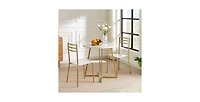 Slickblue Modern 3-Piece Dining Set with Round Wood Table and 2 Chairs for Small Spaces