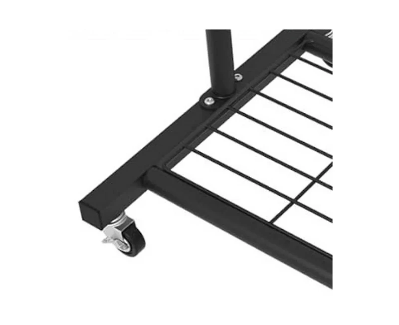 Slickblue Modern Garment Rack with Clothes Hanging Rod and Lockable Wheels for Easy Mobility