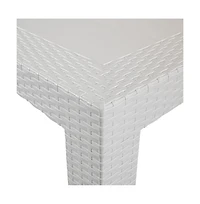 LeisureMod Kent 5-Piece Outdoor Dining Set with Plastic Square Table