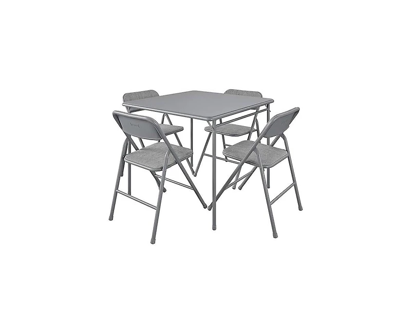 5-Piece Square Folding Dining Table Set with 4 Chairs for Guests or Game Night