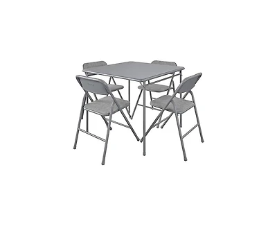 5-Piece Square Folding Dining Table Set with 4 Chairs for Guests or Game Night