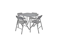 5-Piece Square Folding Dining Table Set with 4 Chairs for Guests or Game Night