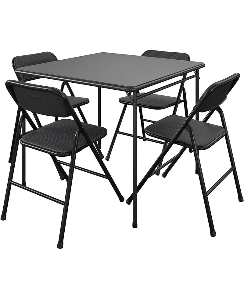 5-Piece Square Folding Dining Table Set with 4 Chairs for Guests or Game Night