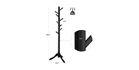 Slickblue Space-Saving Solid Wood Coat Rack with Modern Design for Entryway or Bedroom