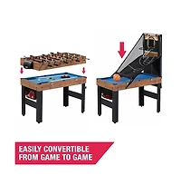 Slickblue 5-in-1 Game Table with Foosball, Pool, Basketball, Ping Pong, and Slide Hockey