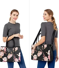 Mosiso 17 Inch Laptop Tote Bag, Waterproof Pu Leather Work Briefcase with Adjustable Handle - Compatible with MacBook, 17-17.3 Inch Notebook