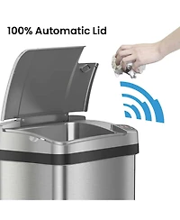 4 Gallon / 16 Liter Stainless Steel Sensor Bathroom Trash Can with Odor Filter