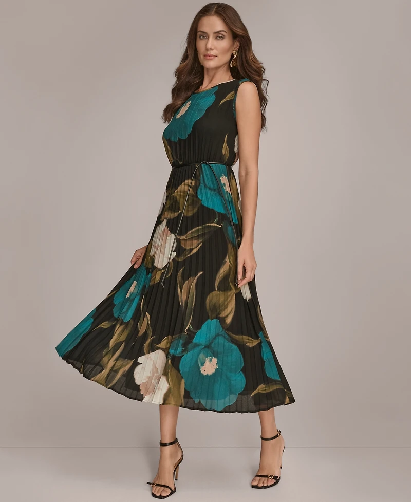 Donna Karan New York Women's Chiffon Floral A-Line Dress