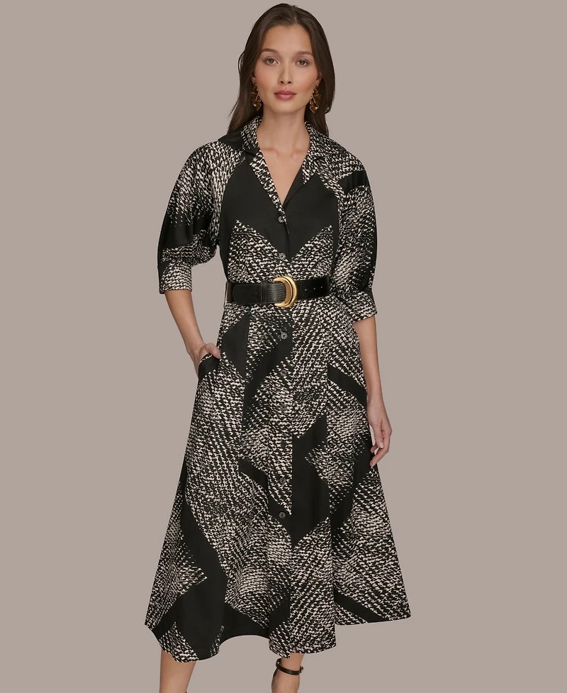 Donna Karan New York Women's Floral Shirt Dress
