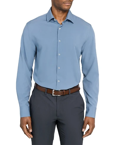 ConStruct Men's Solid Performance Stretch Cooling Comfort Dress Shirt