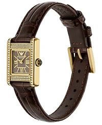 Emporio Armani Women's Brown Leather Strap Watch 26mm