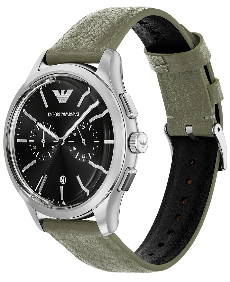 Emporio Armani Men's Chronograph Green Rubber Strap Watch 42mm
