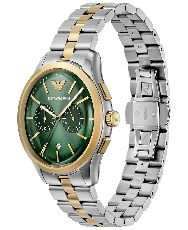 Emporio Armani Men's Chronograph Two-Tone Stainless Steel Bracelet Watch 42mm