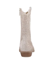 Nina Big Girls Glitter Side Zip Cowboy Boots