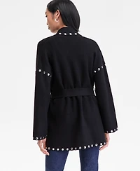 I.n.c. International Concepts Women's Studded Belted Cardigan, Macy's Exclusive